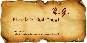 Mizsák Gyöngyi névjegykártya