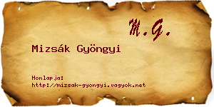 Mizsák Gyöngyi névjegykártya